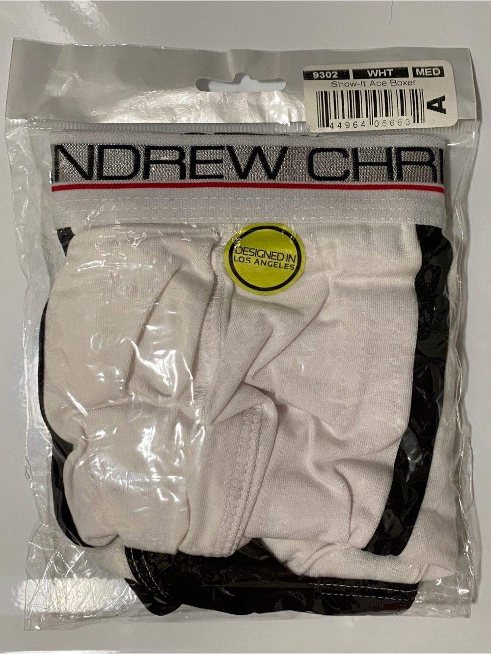 NWT! Andrew Christian Show-it Ace Boxer Briefs MED White